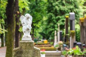 Angel statue in cemetery 