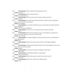 Trivia - April 2021